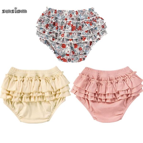 

born baby shorts floral ruffles girl clothes bottoms 0-24months, Black