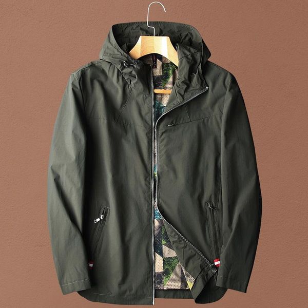 

men's jackets 2021 spring and autumn mountaineering jacket thin windbreaker fashion loose hooded coat, Black;brown