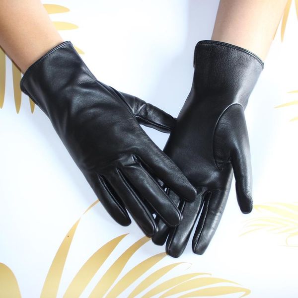 

five fingers gloves style leather women' sheepskin touch screen unlined thin fashion driving riding spring and autumn, Blue;gray