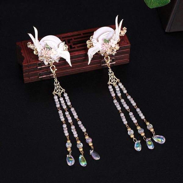 

hair clips & barrettes 1pc vintage swallow headwear chinese ancient headdress tassel hairtiara cheongsam hanfu decorative accessories ea, Golden;silver