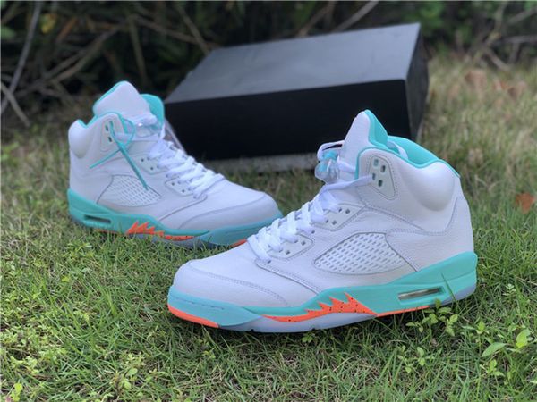 

version light aqua basketball designer shoes jumpman 5 5s lanny red yellow colorful trainer sports stylist fashion sneakers come with box si