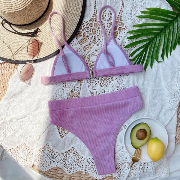 

swimwear swimsuit beachwear solid bikini set female push-up pad ribbed biquini strap swim bathing suits ropa mujer women's, White;black