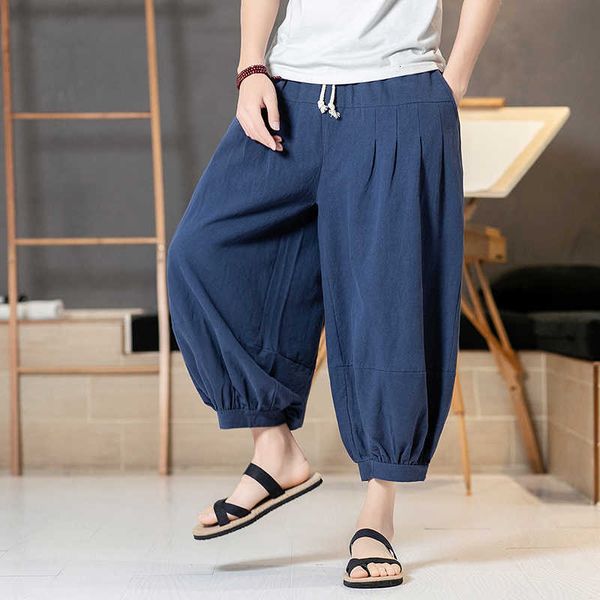 

men's pants streetwear casual sweatpants summer mens sportswear joggers fashion male loose cotton linen harem men jgcf 2yxm, Black