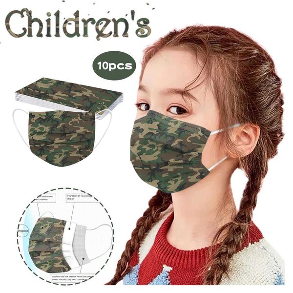 

10pc children face maske disposable 3ply protection face mask printed mouth masks for kids boys girls party decoration masque