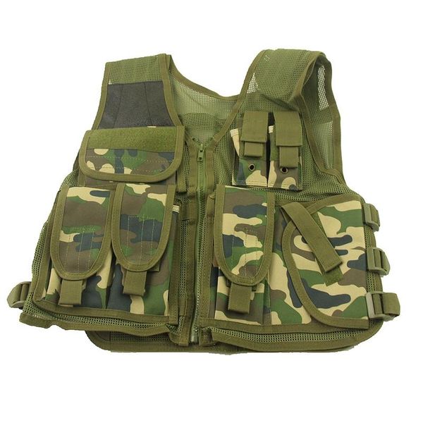 

tactical vest multifunction fight cs camouflage training clothes breathable mesh for hunting paitball jackets, Camo;black