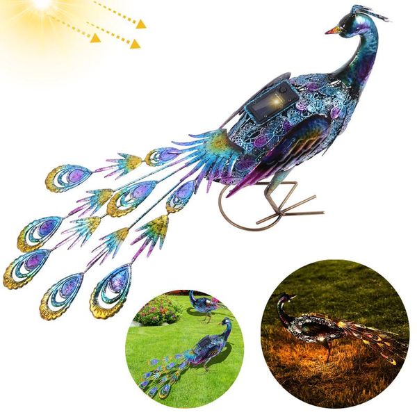 

lawn lamps peacock solar light with rain gauge lamp vintage powered shape greensward for decoration