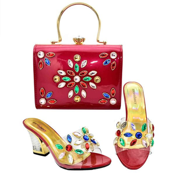 

summer red rubber women's shoes transparent belt fish mouth with handbag dinner bag thick heel sandals large 4142, Black