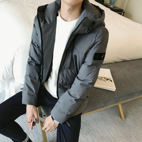 

men's jackets winter self-cultivation hooded pocket zipper coat, Black;brown