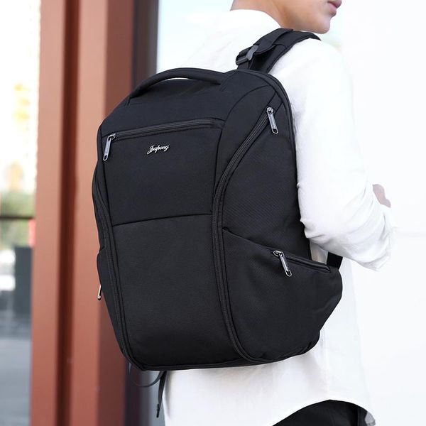 

backpack black 15.6 inch computer lapmen business leisure multifunction waterproof nylon back pack male bagpack