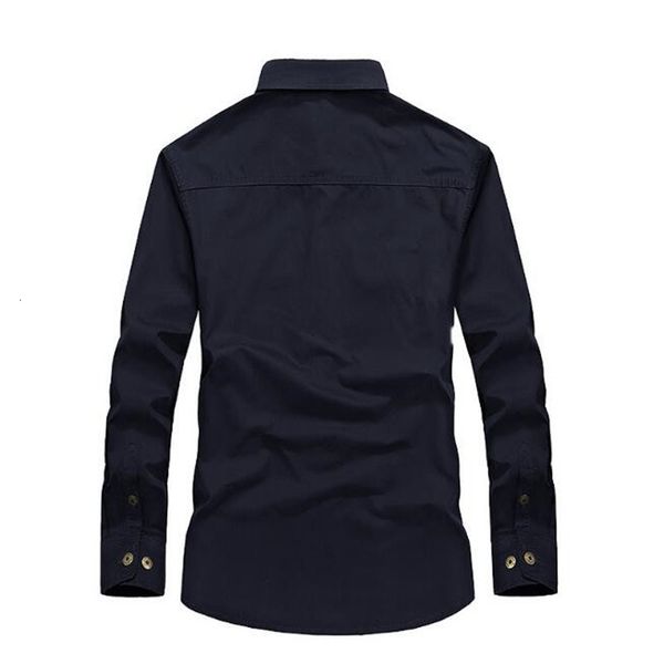 

zhan di ji pu summer casual dress plus size -6xl military shirt men long sleeve100% cotton camisa social masculina 200925, White;black