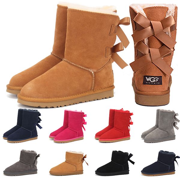

australia fashion fur leather ankle boots uggs women girls designer snow boot womens ladies mini bailey bow classic short white black pink b