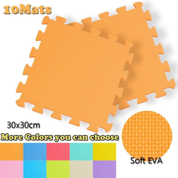 

yoga mats 10pc soft foam eva locking floor tiles play mat kids gym exercise fitness