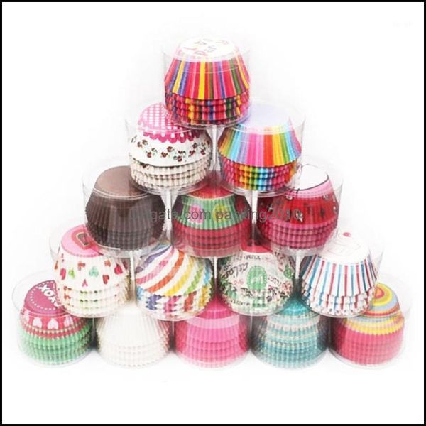 Other Home Gardenother Festive Party Supplies 100Pcs Cupcake Liner Cake Mold Anti-Oil Paper Cups Kitchen Aessories Muffin Cases Decorating