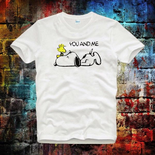 

Snoopy Dog You and Me Woodstock Peanuts Tee Top Unisex Ladies T Shirt B635, White;black