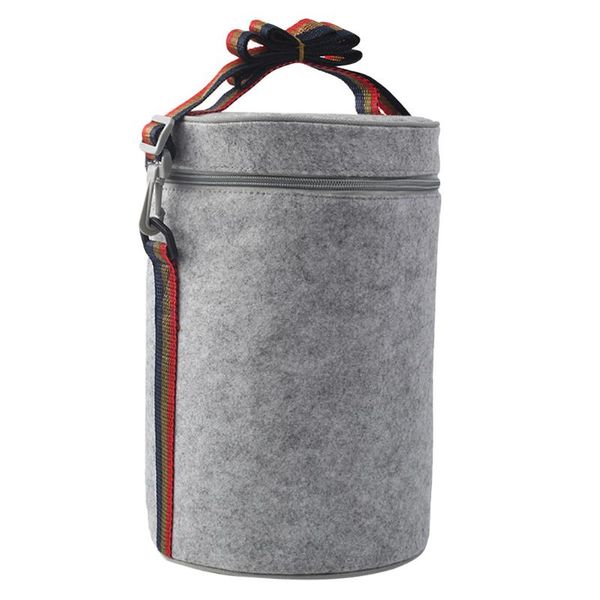 

bag organizer ocardian lunch thermal caixa termica insulated bags felt holder round carry tote cooler g0807#10, Blue;pink