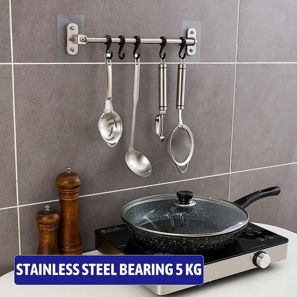

nail-seamless stainless steel kitchen bath hook towel rack shelf racks holders bathroom storage utensÃ­lios de cozinha & organization