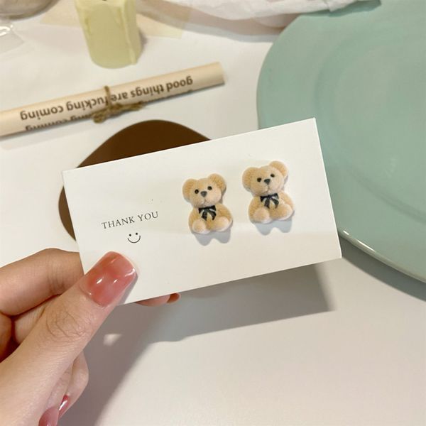 

lovely flocking little earrings sweet girl net red plush