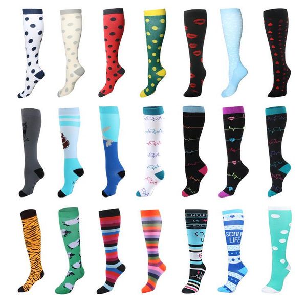 

sports socks compression 20-30mmhg drop cycling sport sock chaussette de, Black