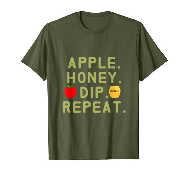 

Rosh Hashanah Shirt Apple Honey Dip Repeat Jewish New Year T-Shirt, Mainly pictures