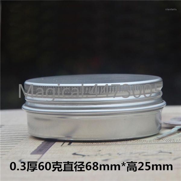 

storage bottles & jars 60g refillable box empty round aluminum metal tin bottle with lids,60ml cosmetic cream diy jar 68*25mm