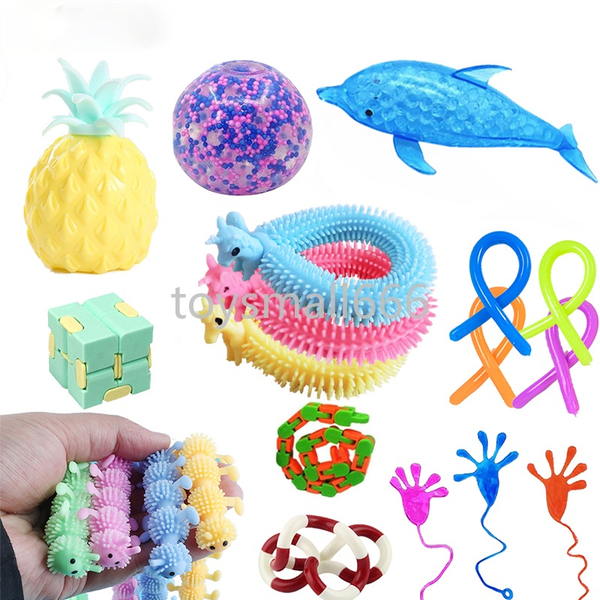 

gift pack fidget toys squishy stress globbles soft sensory toy set for kids party favours figet monkey noodles wacky cube