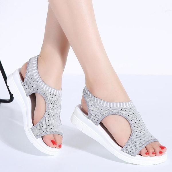 

sandals women shoes woman summer wedge comfortable ladies 2021 female slip-on flat sandalias black