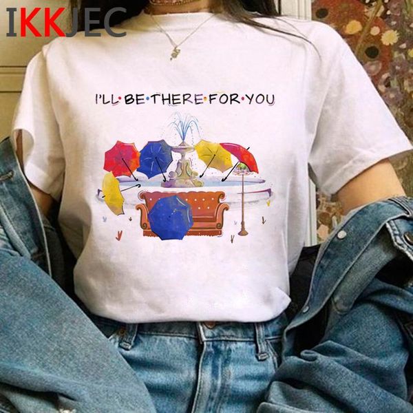 

women's t-shirt harajuku friends tv show t shirt women letter print ullzang graphic funny cartoon tshirt 90s tee female, White