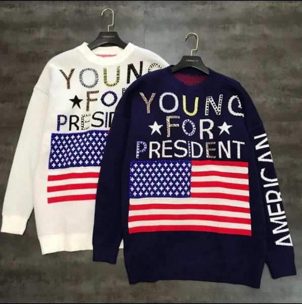 

women's sweaters 2021 autumn and winter letter water drill bead long sleeve knitted sweater trend round collar knitwear pull femme, White;black