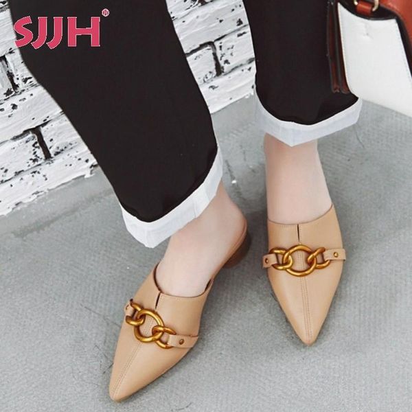 

slippers sjjh women fashion sandals with low heel casual d123, Black