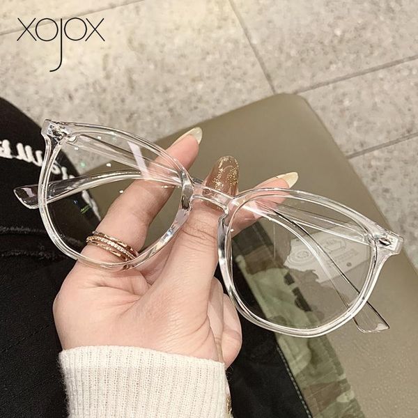 

fashion sunglasses frames xojox irregular prescription glasses frame for women men blu-ray computer eyeglasses vintage transparent optical e, Black
