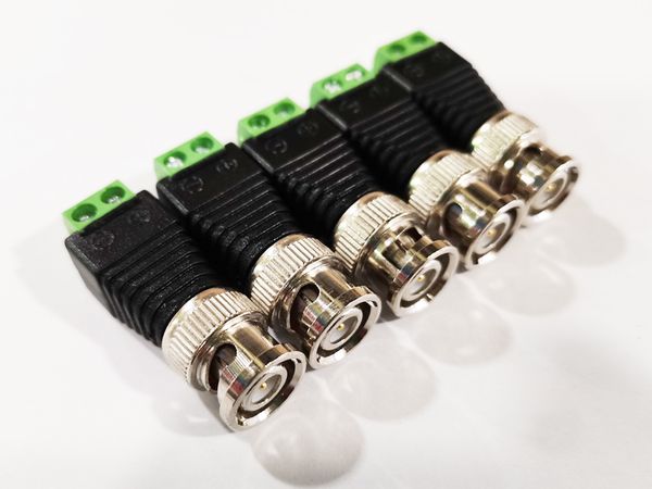 

bnc male to av terminals plug connector adapter for cctv systems/20pcs