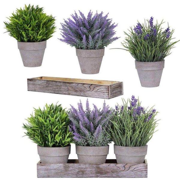 

decorative flowers & wreaths colorful artificial lavender plastic leaves home decoration greenery for indoor outside garden wedding party de