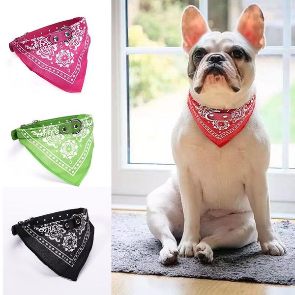 

dog apparel cute adjustable small collar puppy pet saliva towel outdoor cat printed scarf design supplies