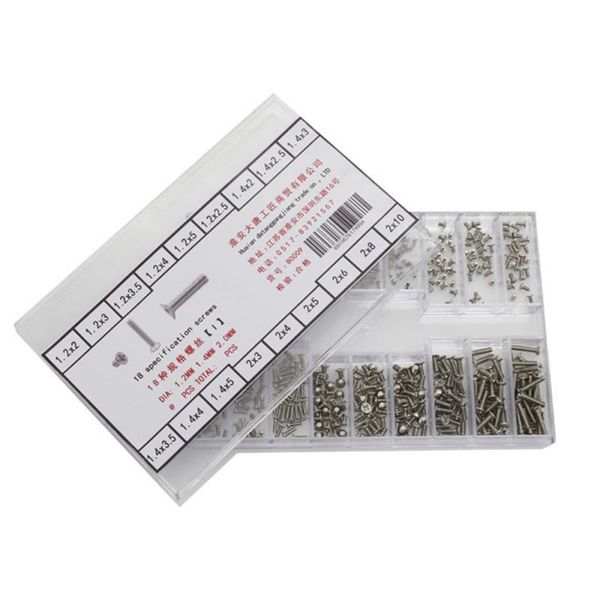 

repair tools & kits 500pcs mini screw diy kit 18 types stainless steel micro sunglass watch phone tablet nut tool set fastener