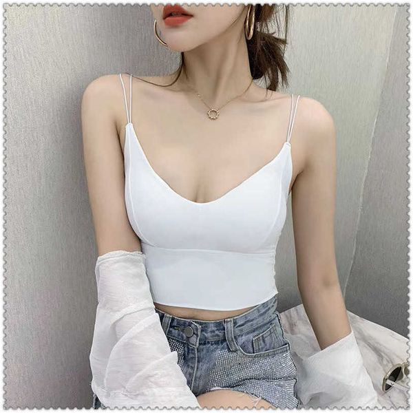 

kaka same ice silk suspender bra for women, White