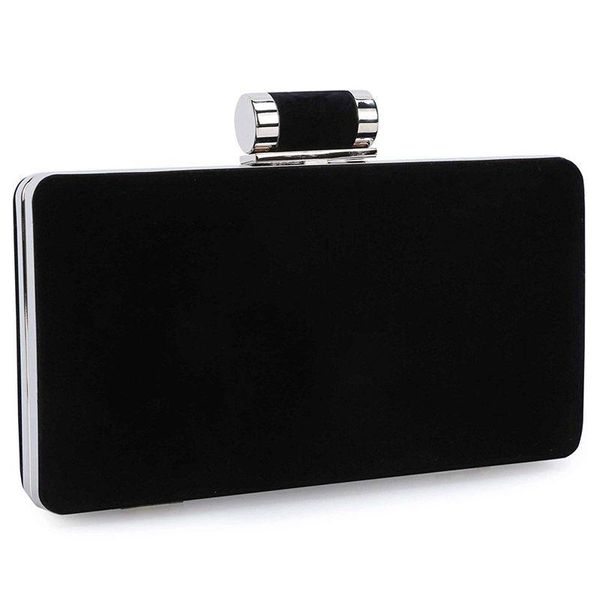 

women's formal evening bags velvet wedding prom party clutch purses(black)