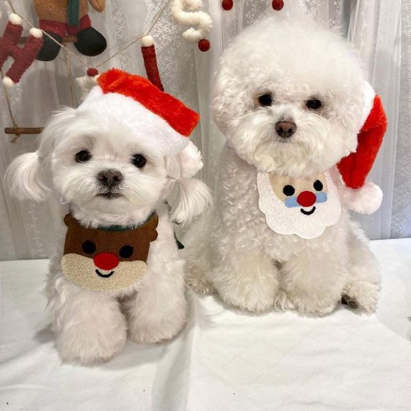 

dog apparel pet christmas cat cute plush scarf decoration wool knitted collar saliva towel necklace accessories