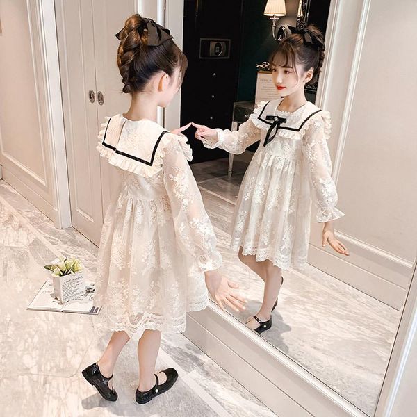 

girl's dresses girls' dresses, autumn clothes, western style, children's princess little skirts, lace skirts, Red;yellow