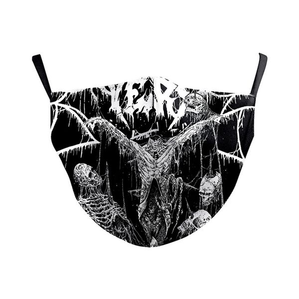 

fear pumpkin design pattern printed masks (no filter) pack of 5 pieces comfortable hygiene reusable washable effective filtering dust