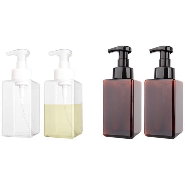 

pack foaming soap dispenser 15oz refillable foam liquid hand empty plastic pump bottle container - 450ml