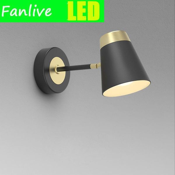 

wall lamp 10pc luxury light brushed black and golden bedroom study led fixture