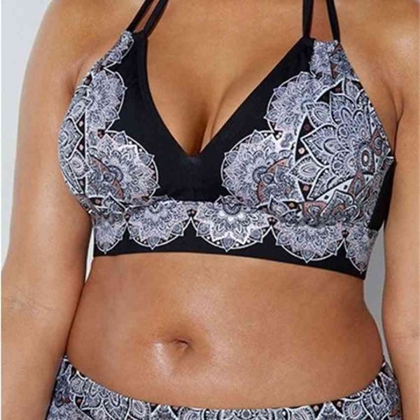 

factory6d0h fat large size 2019 printing swimsuit new with tie back bikini, White;black