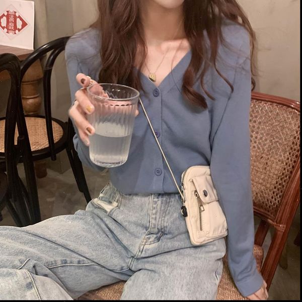 

womens sweater spring and summer women button front crop knitted v neck ribbed knit cardigans soft for, White;black