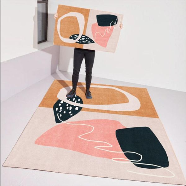 

modern minimalist abstract geometric carpet living room coffee table mat household bedroom light luxury carpets