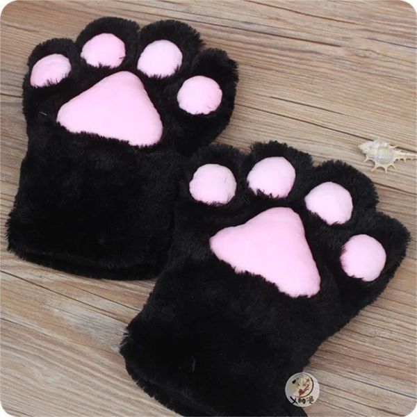 

cute set bear claw maid cat paw cartoon accessories gloves, Blue;gray