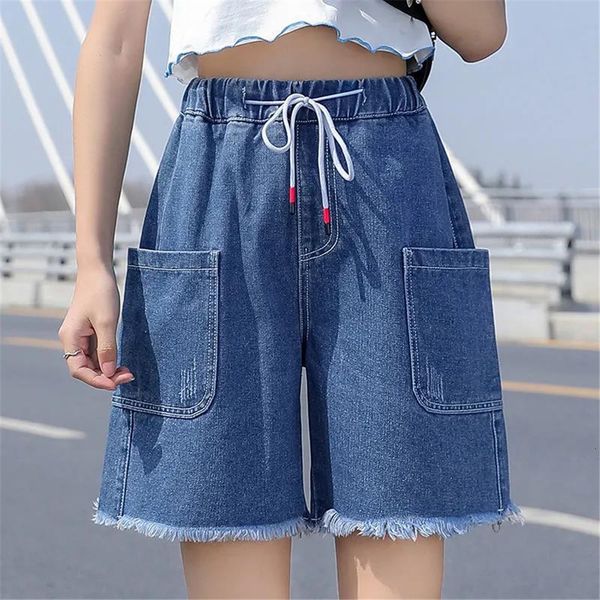 

women's shorts shorts, cool blue, with pocket, harajuku, hip hop, y2k, cool, korean, ulzzang, street fashion, summer, jeans 8z8s, White;black