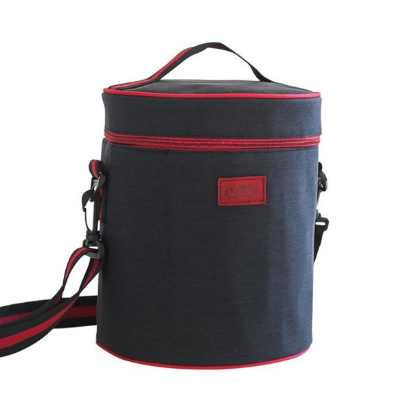 

storage bags 1 pcs waterproof thickened round lunch box bag oxford cloth large bucket insulation