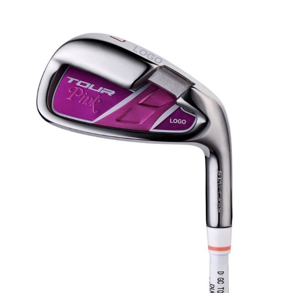 

golf girls club purple no. 7 iron whole stainless steel ball head full carbon shaft gift for ladies complete set of clubs