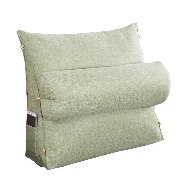 

stereo wedge shape backrest pillow waist cushion washable cotton linen sofa cushions bed rest maternity lounger reading cushion/decorative