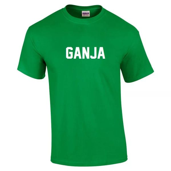 

ganja weed t-shirt white funny irish green cotton college pot shirt s-5xl, White;black